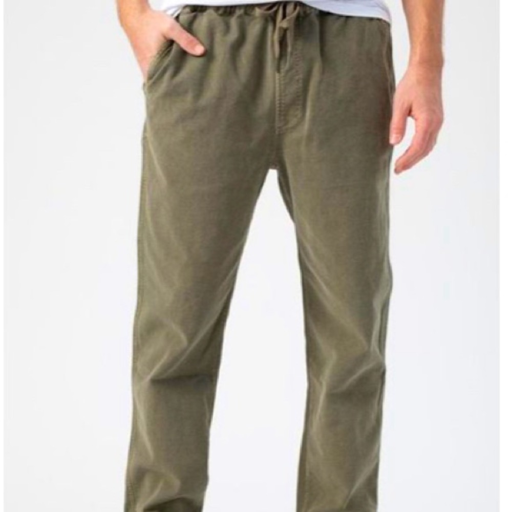 Frame Men’s Drawstring Pant In Army Green. Size L… - image 1
